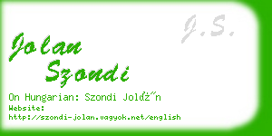 jolan szondi business card